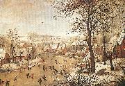 BRUEGHEL, Pieter the Younger Winter Landscape with a Bird-trap oil painting picture wholesale